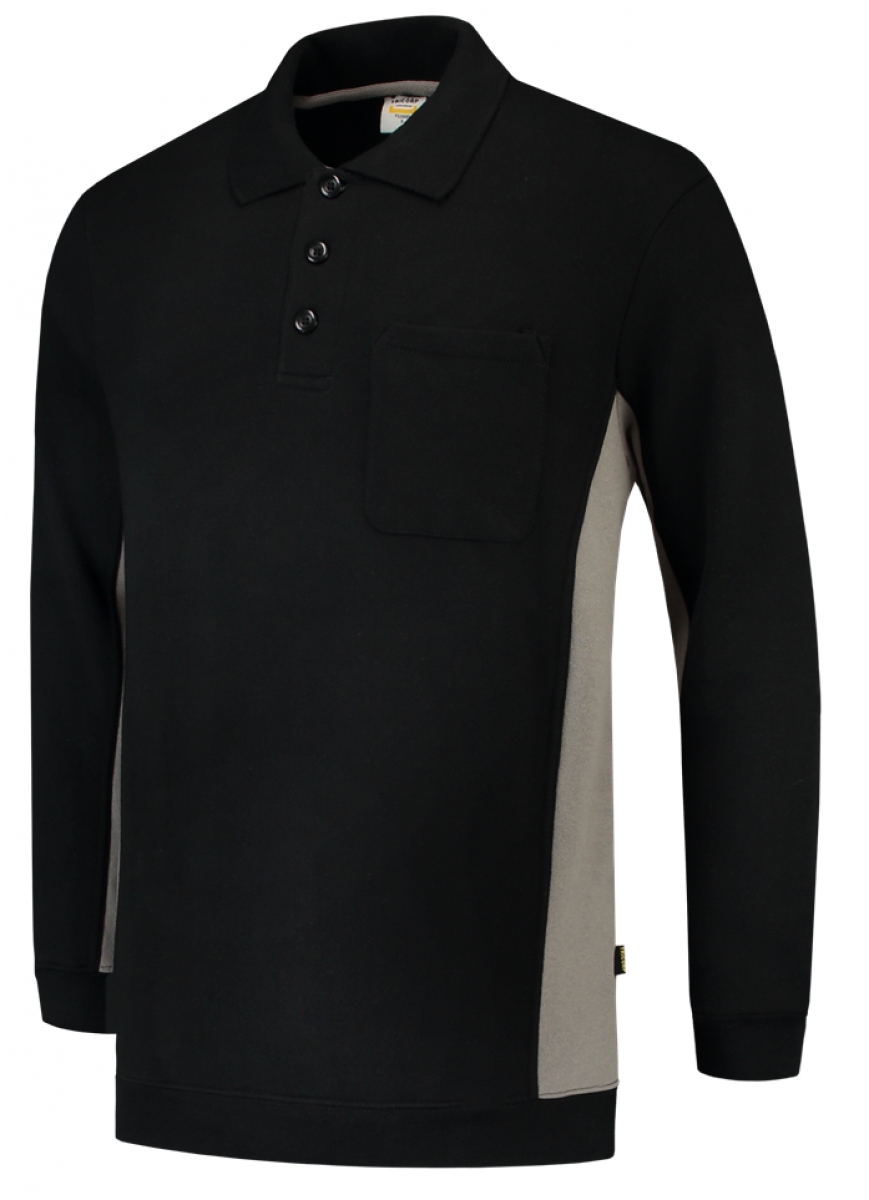 TRICORP-Worker-Shirts, Polosweater, mit Brusttasche, Bicolor, 280 g/m, black-grey
