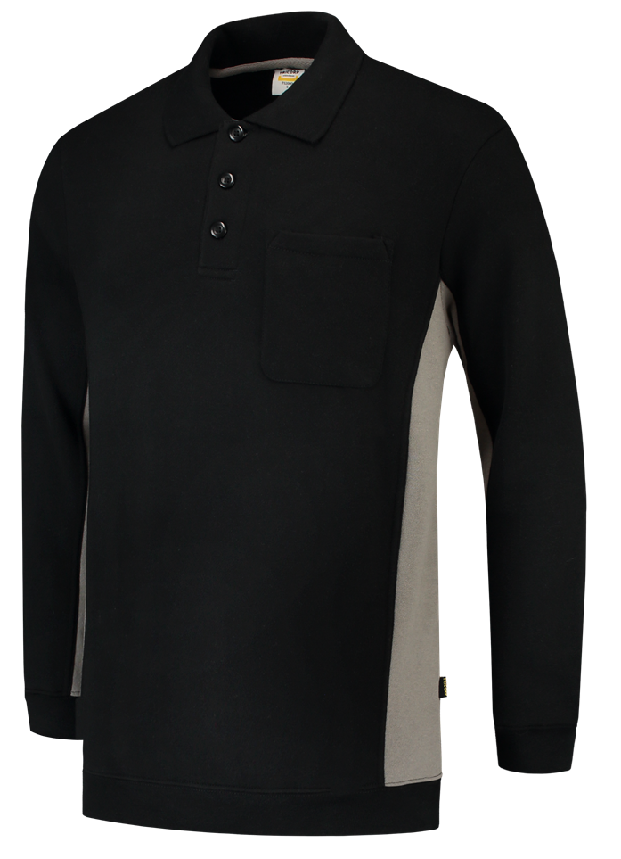 TRICORP-Worker-Shirts, Polosweater, mit Brusttasche, Bicolor, 280 g/m², black-grey
