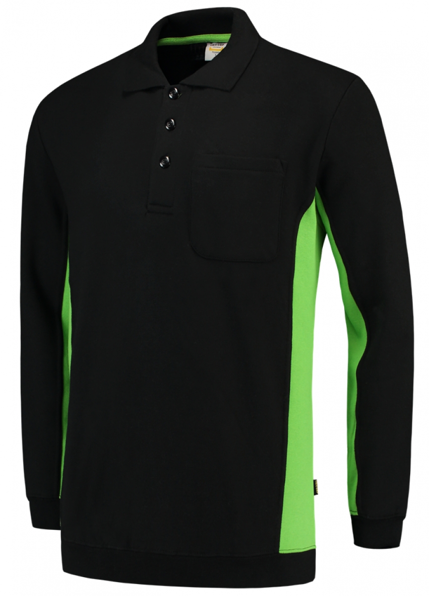 TRICORP-Worker-Shirts, Polosweater, mit Brusttasche, Bicolor, 280 g/m, black-lime