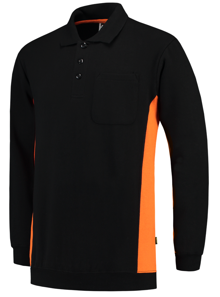 TRICORP-Worker-Shirts, Polosweater, mit Brusttasche, Bicolor, 280 g/m, black-orange