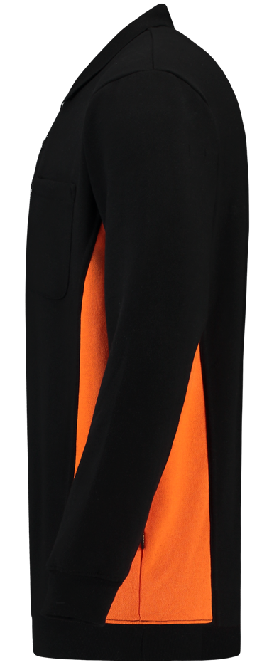 TRICORP-Worker-Shirts, Polosweater, mit Brusttasche, Bicolor, 280 g/m², black-orange