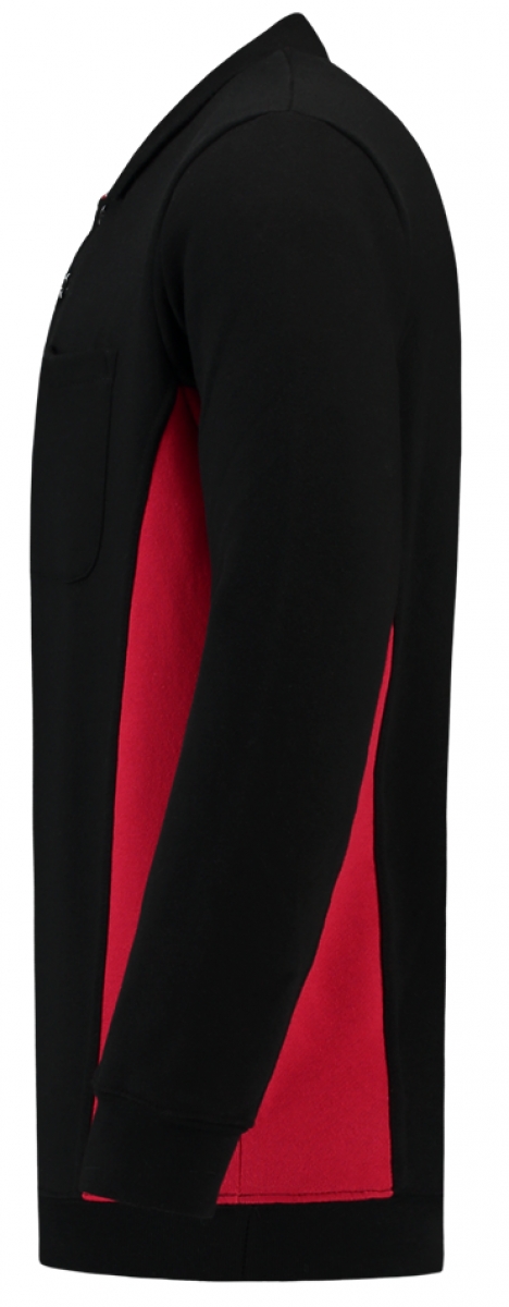 TRICORP-Worker-Shirts, Polosweater, mit Brusttasche, Bicolor, 280 g/m, black-red
