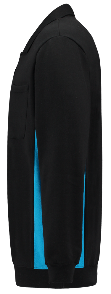 TRICORP-Worker-Shirts, Polosweater, mit Brusttasche, Bicolor, 280 g/m², black-turquoise