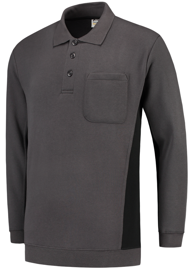TRICORP-Worker-Shirts, Polosweater, mit Brusttasche, Bicolor, 280 g/m², darkgrey-black