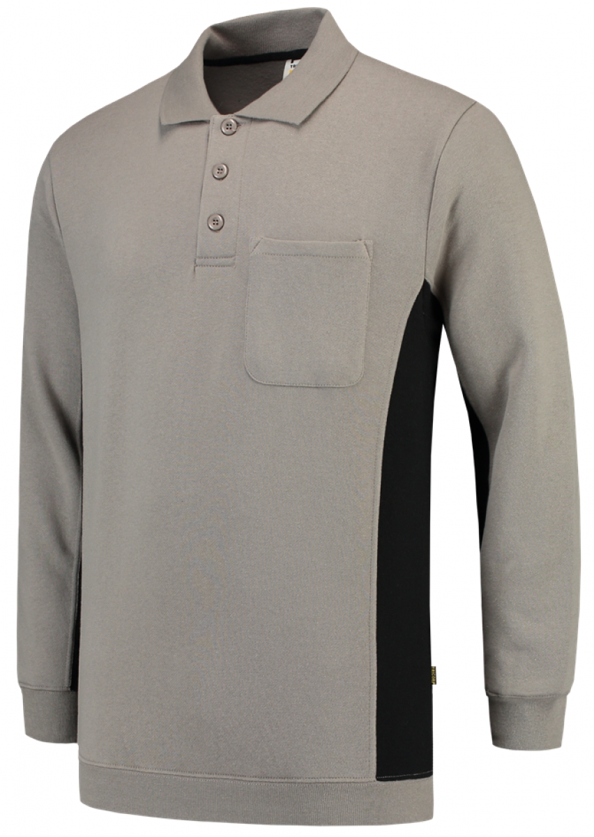 TRICORP-Worker-Shirts, Polosweater, mit Brusttasche, Bicolor, 280 g/m, grey-black