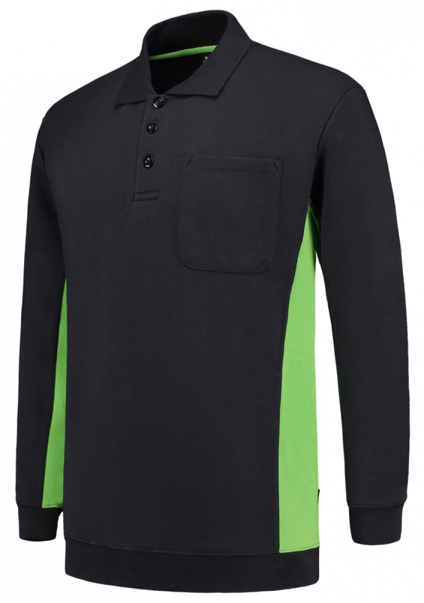 TRICORP-Worker-Shirts, Polosweater, mit Brusttasche, Bicolor, 280 g/m, navy-lime