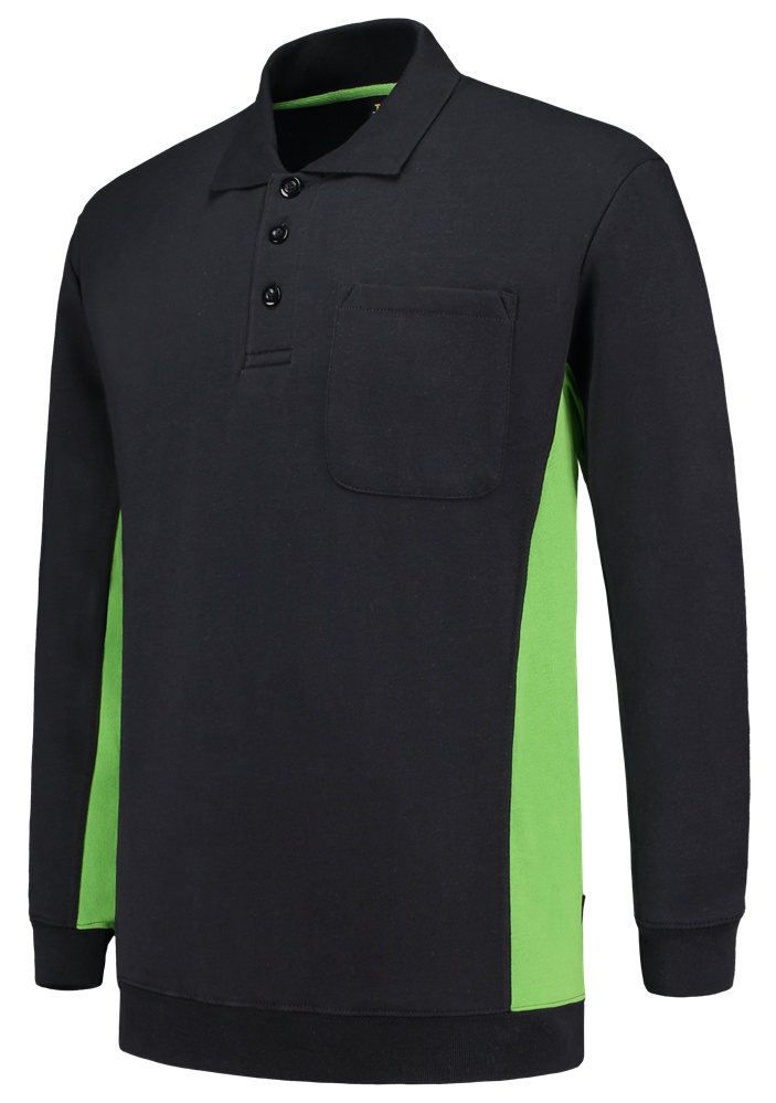 TRICORP-Worker-Shirts, Polosweater, mit Brusttasche, Bicolor, 280 g/m², navy-lime