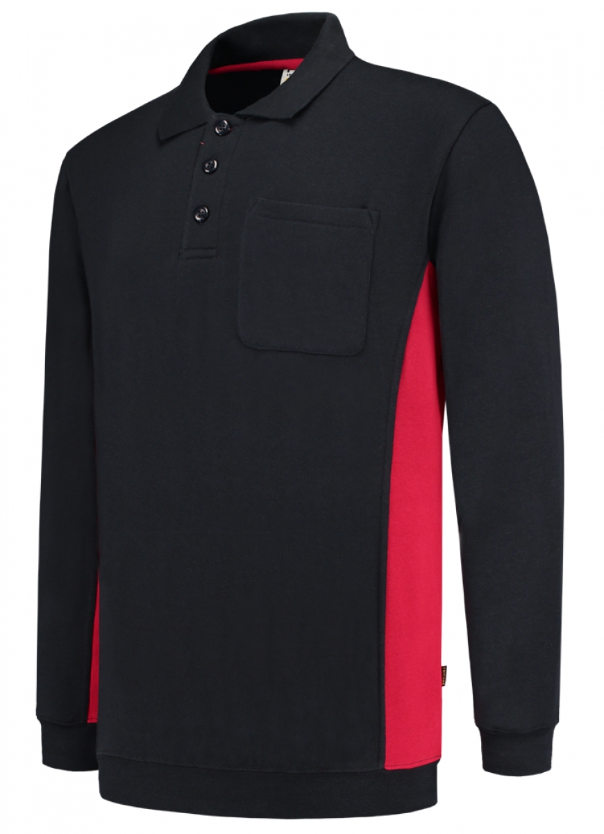 TRICORP-Worker-Shirts, Polosweater, mit Brusttasche, Bicolor, 280 g/m, navy-red