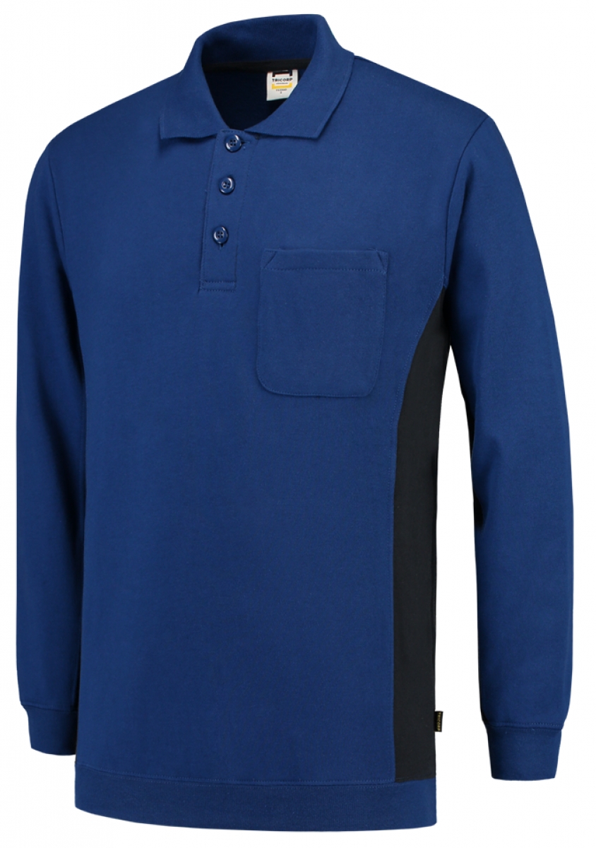 TRICORP-Worker-Shirts, Polosweater, mit Brusttasche, Bicolor, 280 g/m, royalblue-navy
