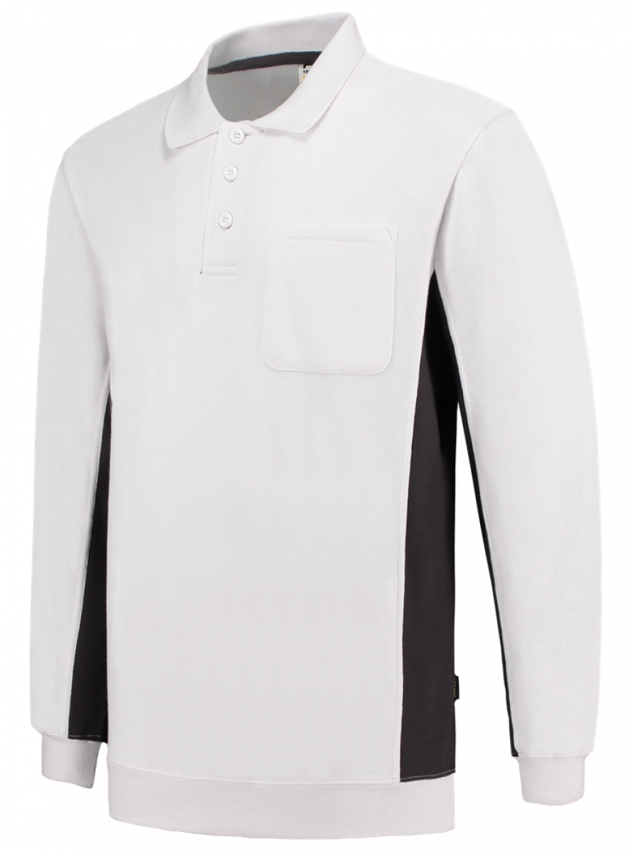 TRICORP-Worker-Shirts, Polosweater, mit Brusttasche, Bicolor, 280 g/m, white-darkgrey