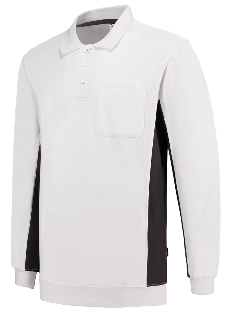 TRICORP-Worker-Shirts, Polosweater, mit Brusttasche, Bicolor, 280 g/m², white-darkgrey
