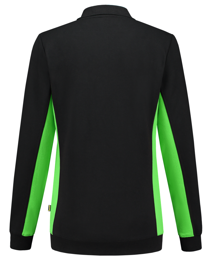 TRICORP-Worker-Shirts, Damen-Sweatshirt mit Polokragen, 280 g/m, black-lime