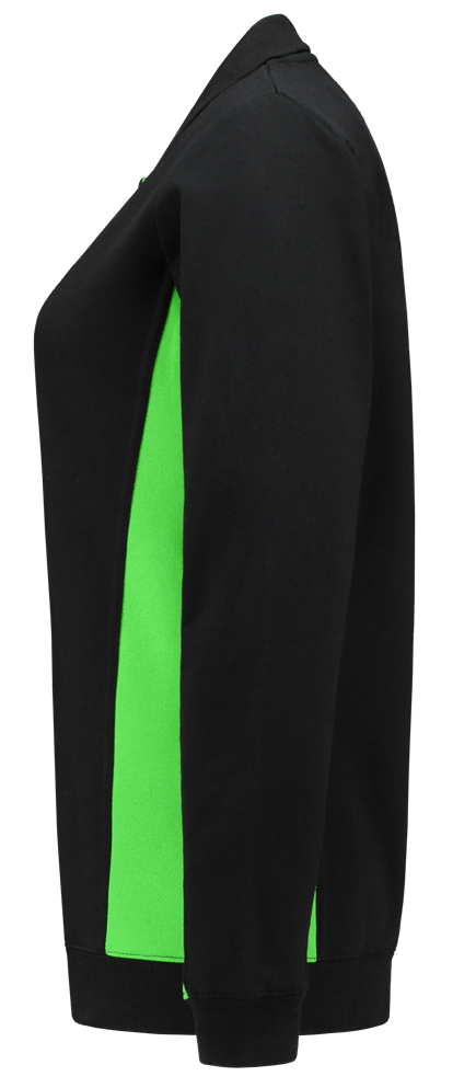 TRICORP-Worker-Shirts, Damen-Sweatshirt mit Polokragen, 280 g/m², black-lime