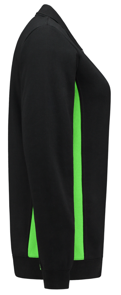 TRICORP-Worker-Shirts, Damen-Sweatshirt mit Polokragen, 280 g/m², black-lime