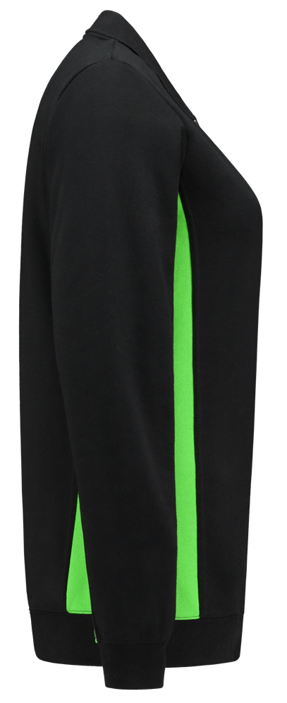 TRICORP-Worker-Shirts, Damen-Sweatshirt mit Polokragen, 280 g/m, black-lime