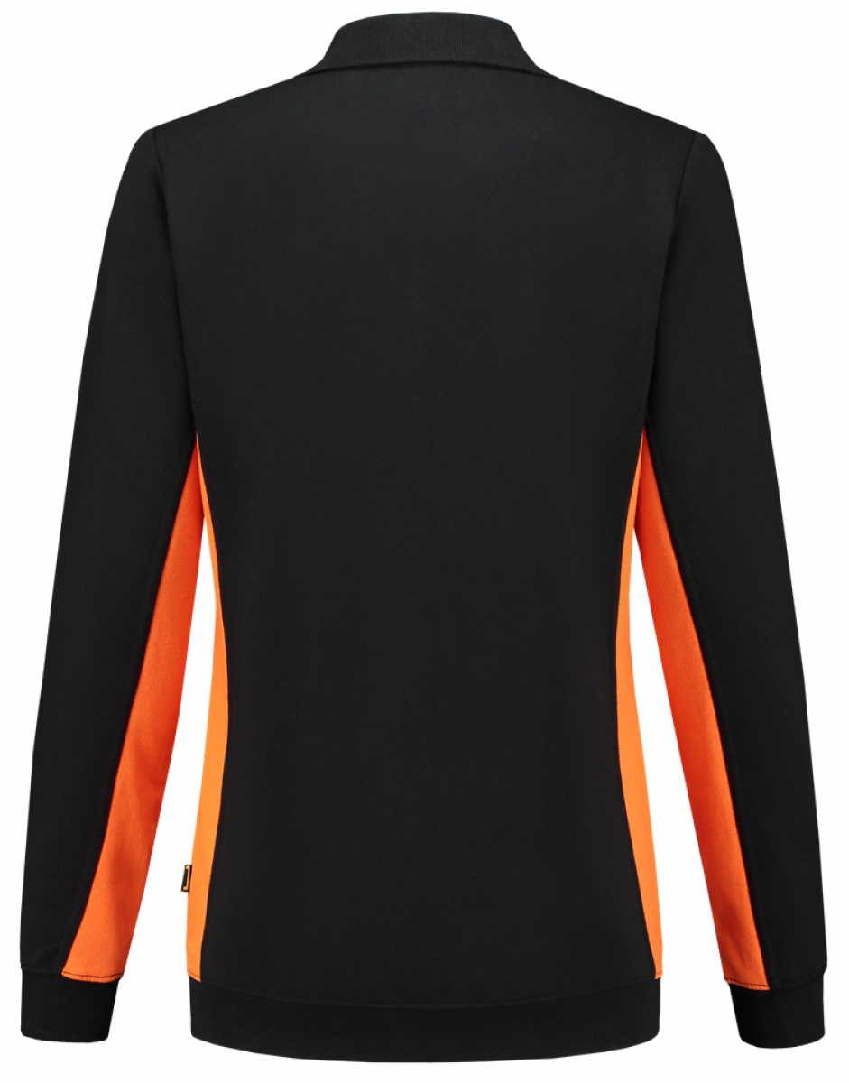 TRICORP-Worker-Shirts, Damen-Sweatshirt mit Polokragen, 280 g/m, black-orange