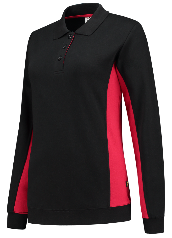 TRICORP-Worker-Shirts, Damen-Sweatshirt mit Polokragen, 280 g/m², black-red