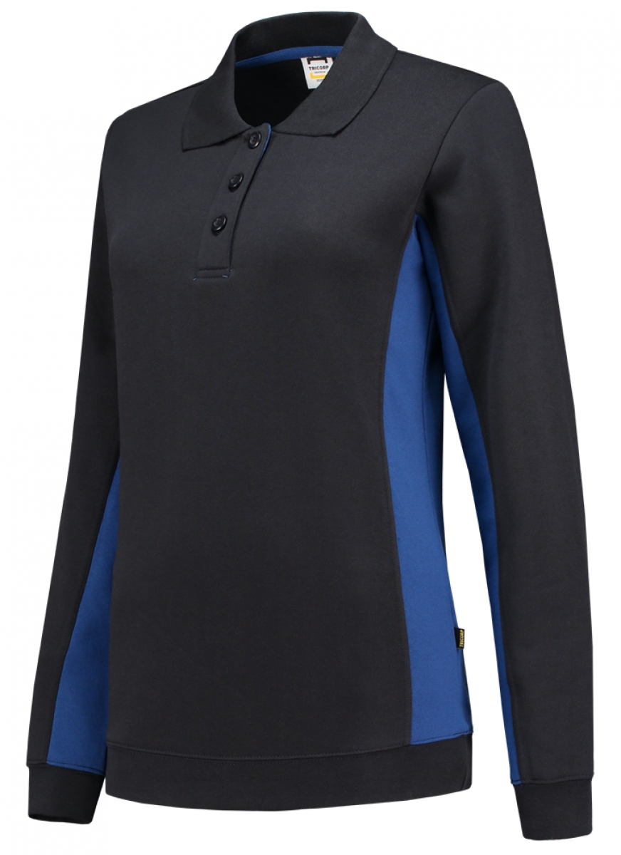 TRICORP-Worker-Shirts, Damen-Sweatshirt mit Polokragen, 280 g/m, navy-royalblue