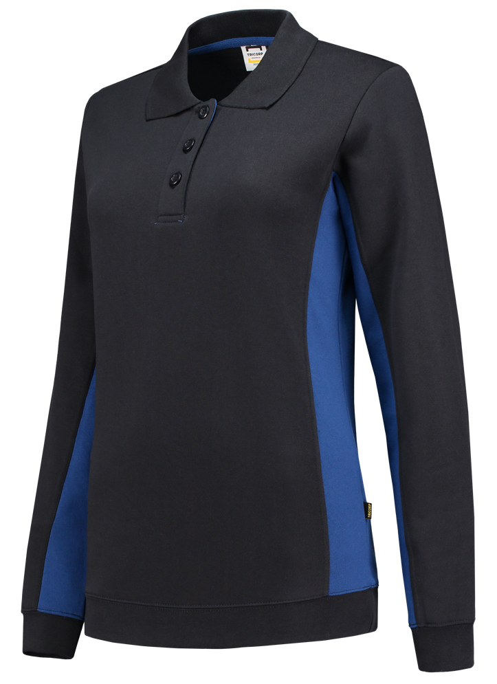 TRICORP-Worker-Shirts, Damen-Sweatshirt mit Polokragen, 280 g/m², navy-royalblue