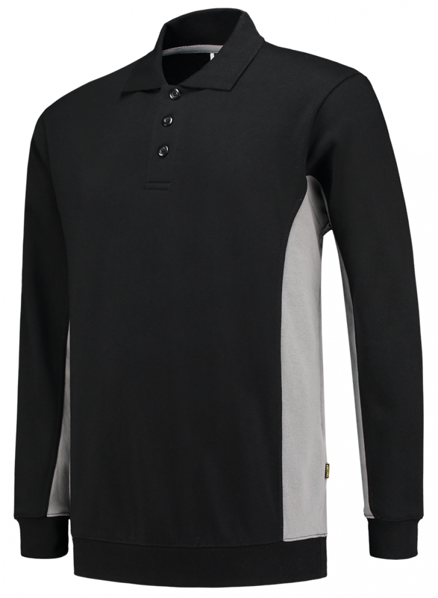 TRICORP-Worker-Shirts, Sweatshirt mit Polokragen, 280 g/m, black-grey