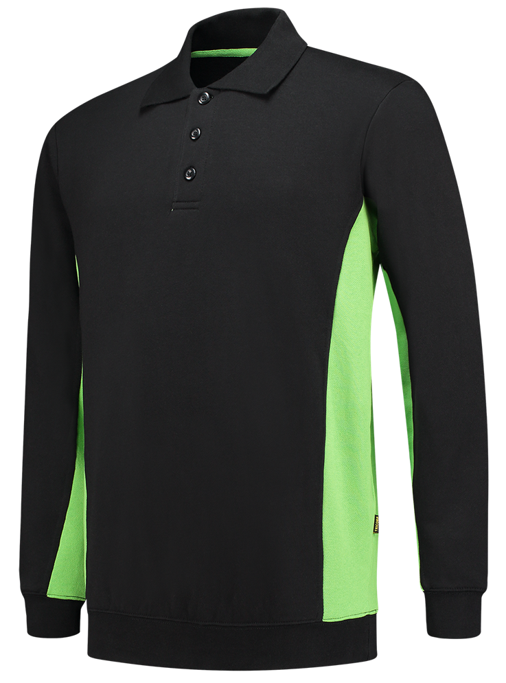 TRICORP-Worker-Shirts, Sweatshirt mit Polokragen, 280 g/m², black-lime