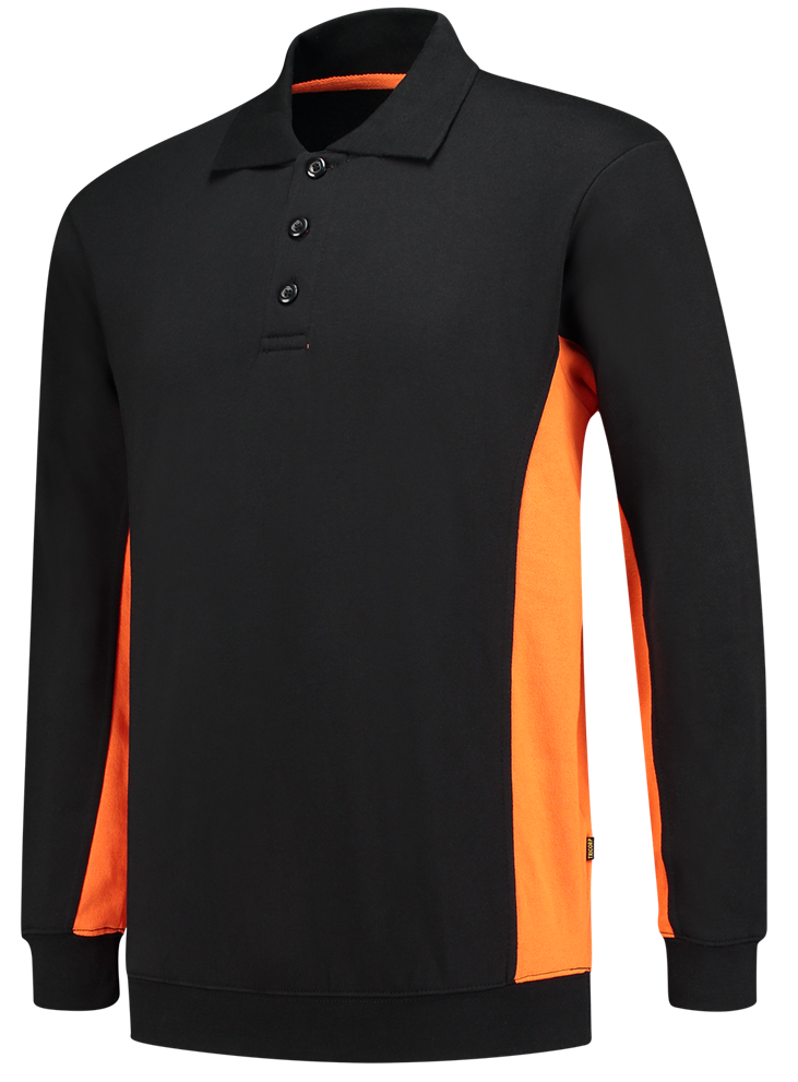 TRICORP-Worker-Shirts, Sweatshirt mit Polokragen, 280 g/m², black-orange