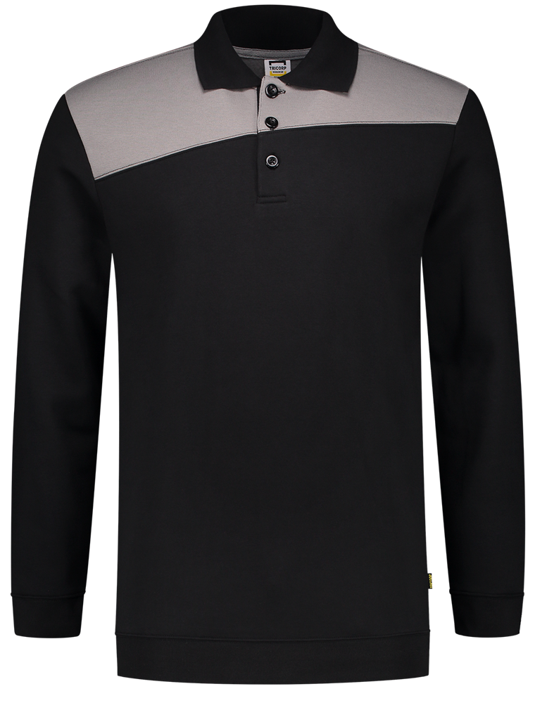 TRICORP-Worker-Shirts, Sweatshirt Polokragen Bicolor, Basic Fit, 280 g/m², black-grey