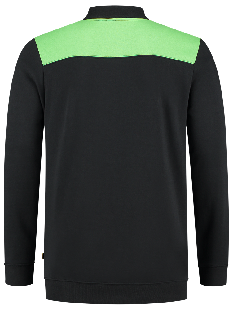 TRICORP-Worker-Shirts, Sweatshirt Polokragen Bicolor, Basic Fit, 280 g/m², black-lime
