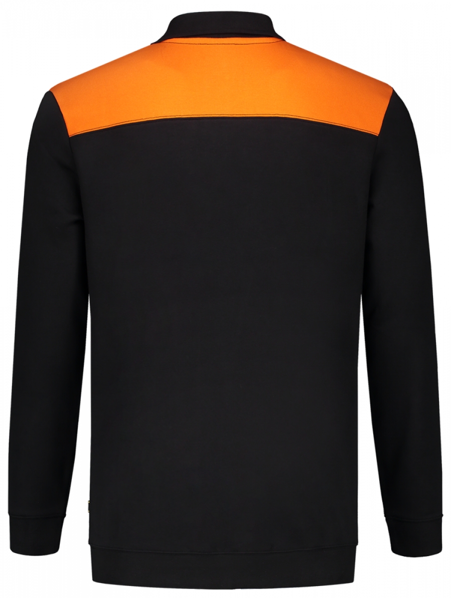 TRICORP-Worker-Shirts, Sweatshirt Polokragen Bicolor, Basic Fit, 280 g/m, black-orange