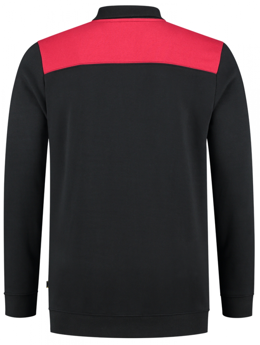 TRICORP-Worker-Shirts, Sweatshirt Polokragen Bicolor, Basic Fit, 280 g/m, black-red