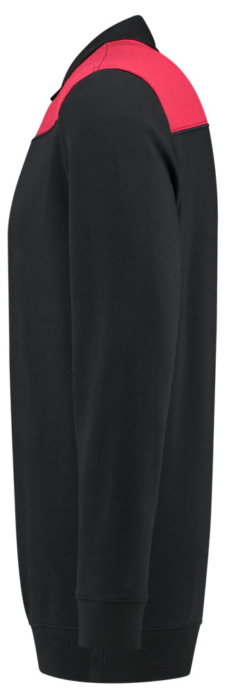 TRICORP-Worker-Shirts, Sweatshirt Polokragen Bicolor, Basic Fit, 280 g/m², black-red
