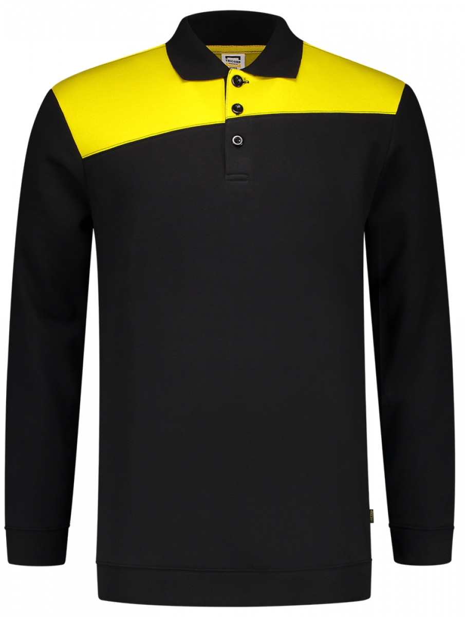 TRICORP-Worker-Shirts, Sweatshirt Polokragen Bicolor, Basic Fit, 280 g/m, black-yellow