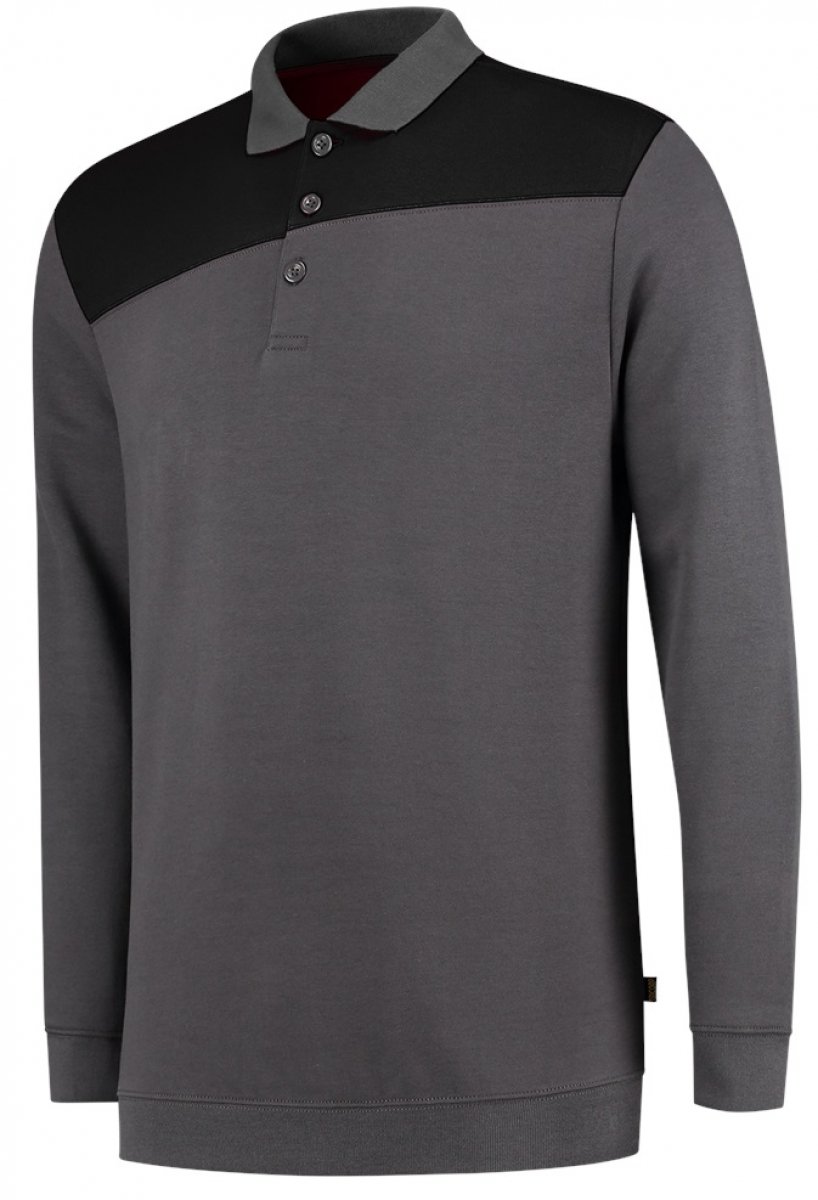 TRICORP-Worker-Shirts, Sweatshirt Polokragen Bicolor, Basic Fit, 280 g/m, darkgrey-black