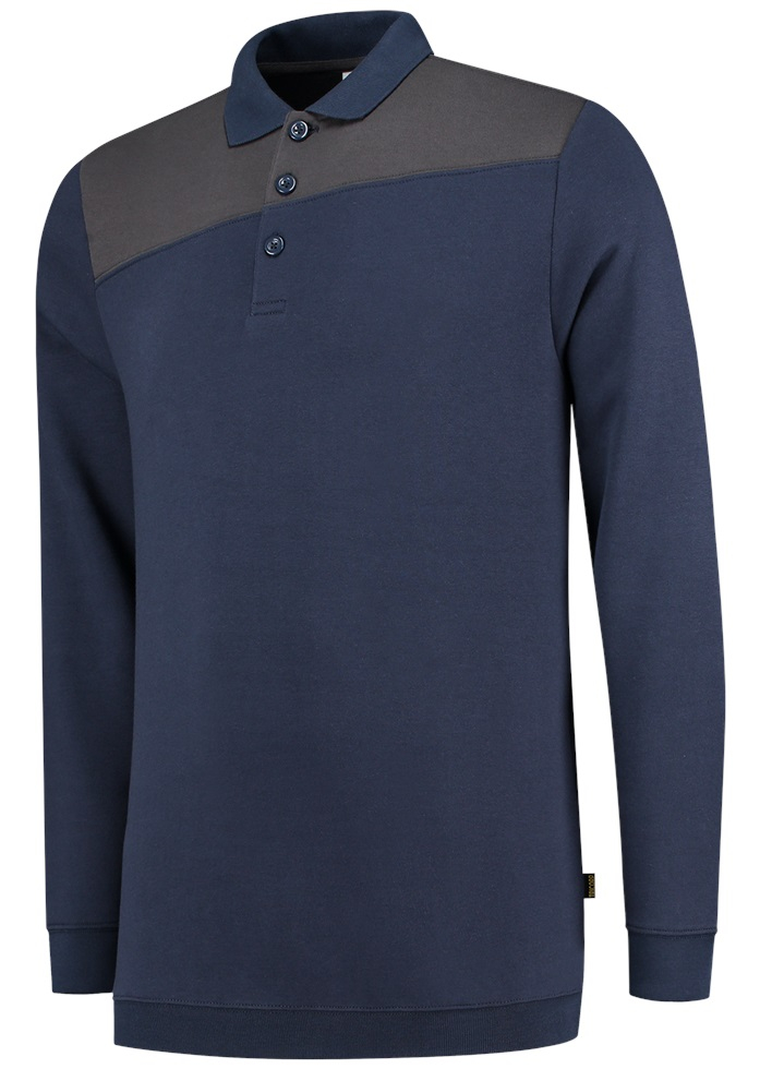 TRICORP-Worker-Shirts, Sweatshirt Polokragen Bicolor, Basic Fit, 280 g/m², ink-darkgrey