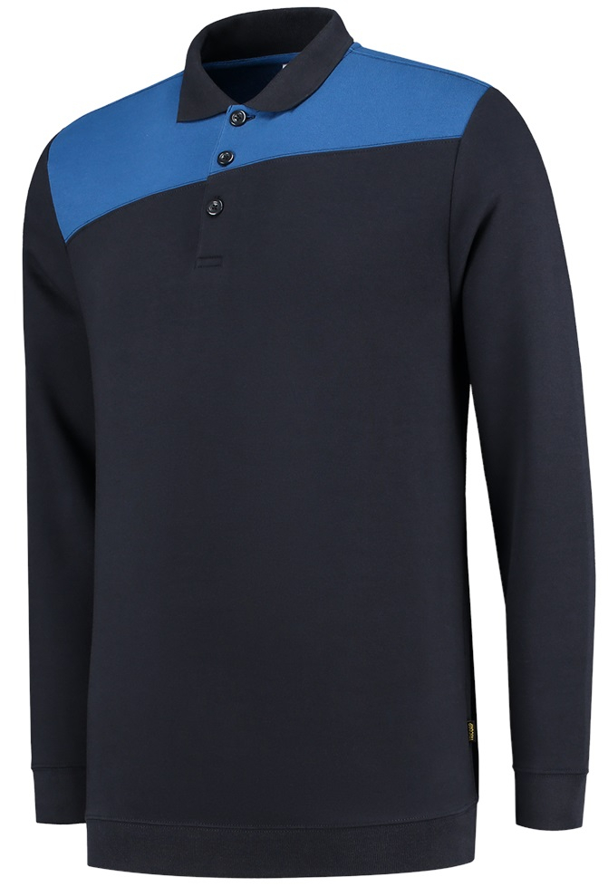 TRICORP-Worker-Shirts, Sweatshirt Polokragen Bicolor, Basic Fit, 280 g/m, navy-royalblue