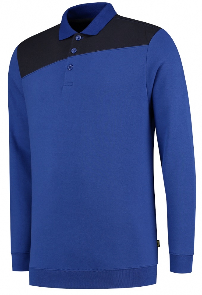 TRICORP-Worker-Shirts, Sweatshirt Polokragen Bicolor, Basic Fit, 280 g/m, royalblue-navy