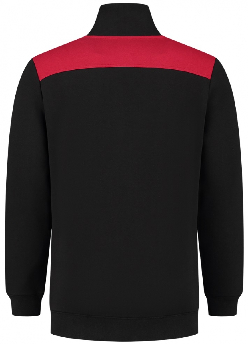 TRICORP-Worker-Shirts, Sweatjacke Bicolor Quernaht, black/red