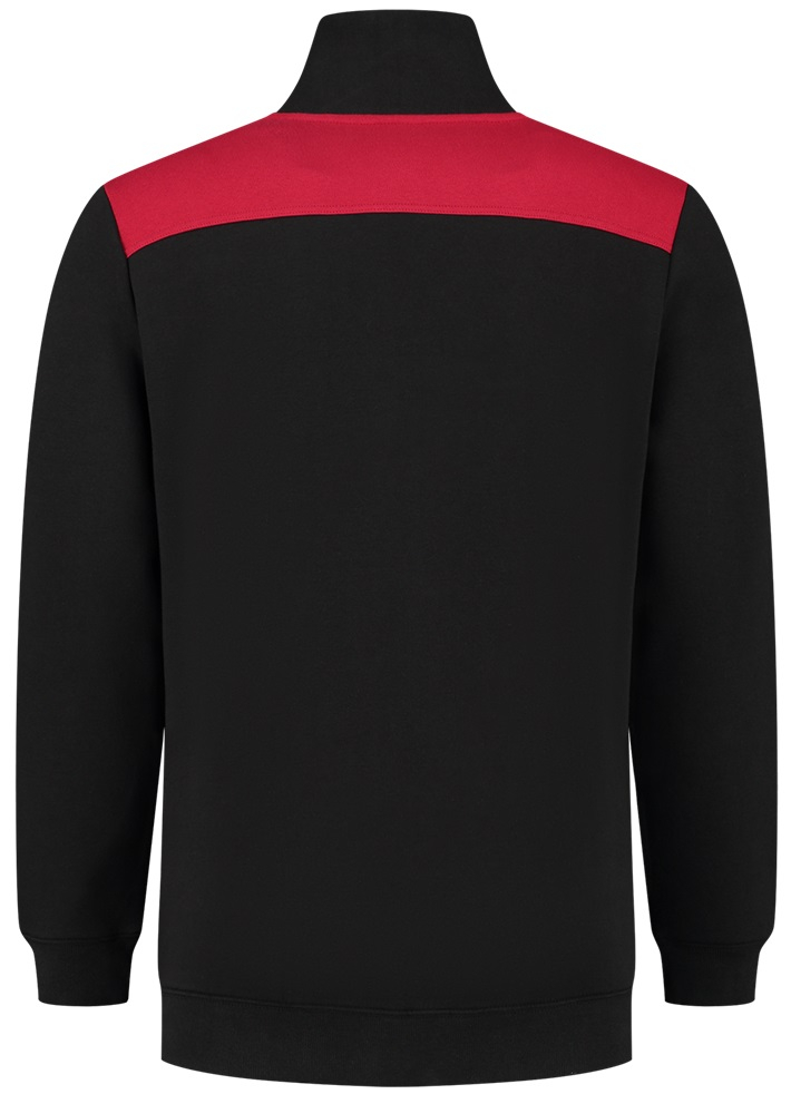 TRICORP-Worker-Shirts, Sweatjacke Bicolor Quernaht, black/red