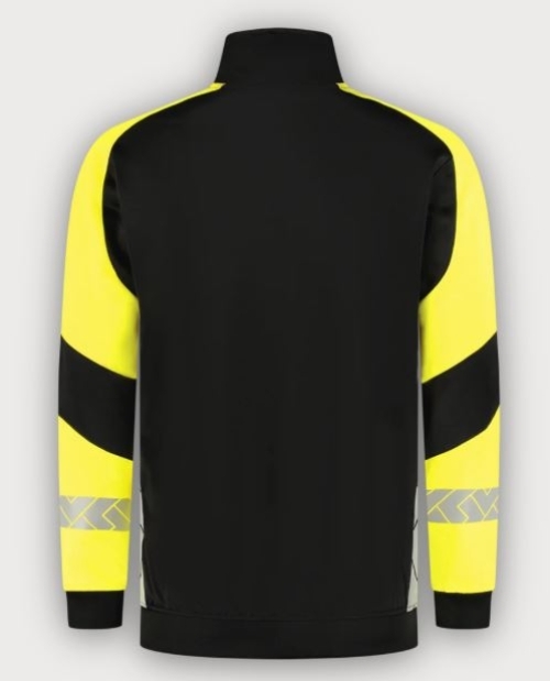 Tricorp Warnschutz Sweatjacke Reflective Redefined, Black-Fluor Yellow