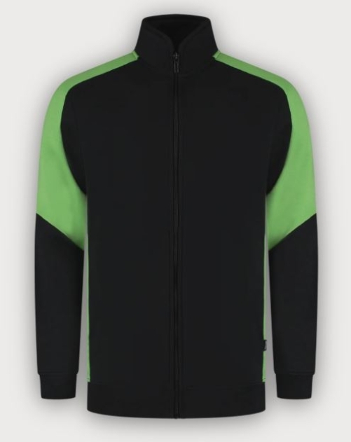 Tricorp Sweatjacke Bicolor Redefined, Black-Lime