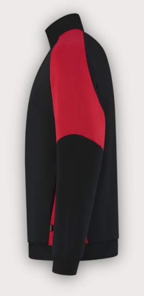 Tricorp 1/4 Zip Sweatshirt Bicolor Redefined, Black-Brightred