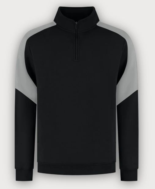 Tricorp 1/4 Zip Sweatshirt Bicolor Redefined, Black-Grey