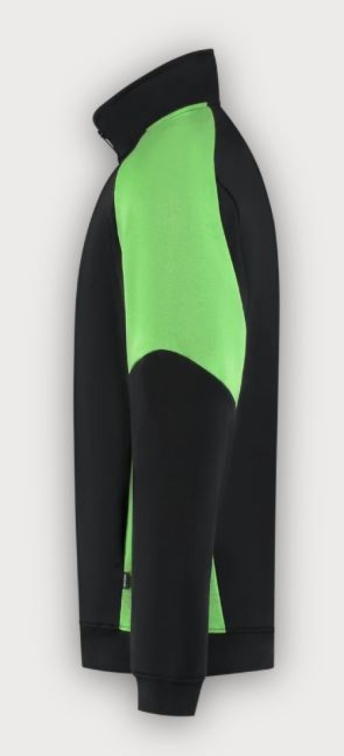 Tricorp 1/4 Zip Sweatshirt Bicolor Redefined, Black-Lime