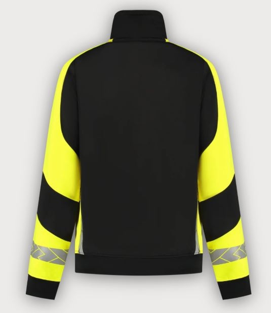 Tricorp Warnschutz Sweatjacke Reflective Redefined Damen, Black-Fluor Yellow