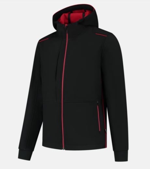 TRICORP-Softshelljacke mit Kapuze, Accent, black/red