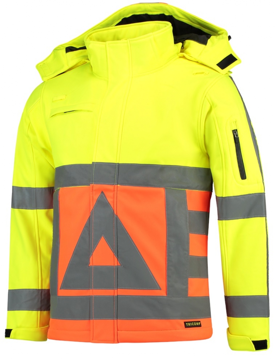 TRICORP-Warnschutz, Softshelljacke fr Verkehrsregler, Basic Fit, 300 g/m, fluor orange-yellow