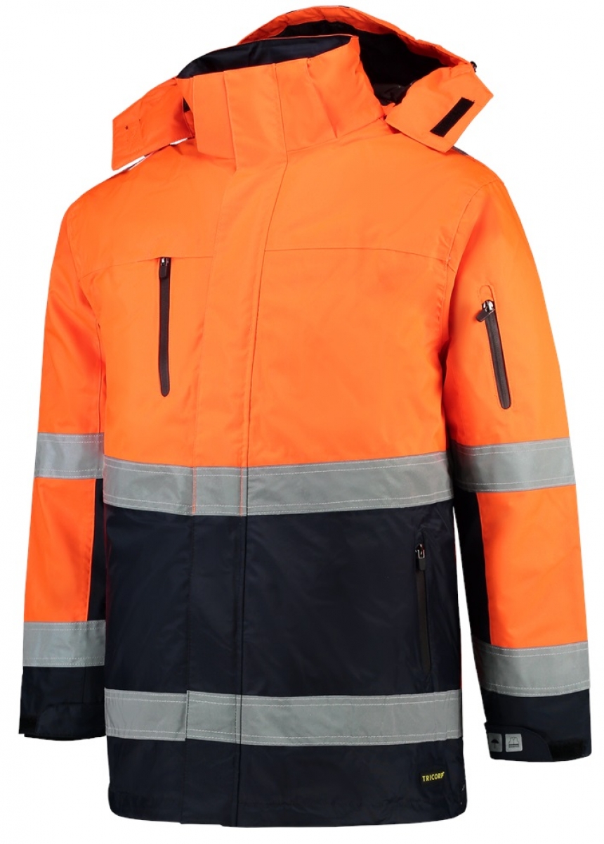 TRICORP-Warnschutz, Parka EN ISO 20471 Bicolor, Basic Fit, 200 g/m, fluor orange-navy