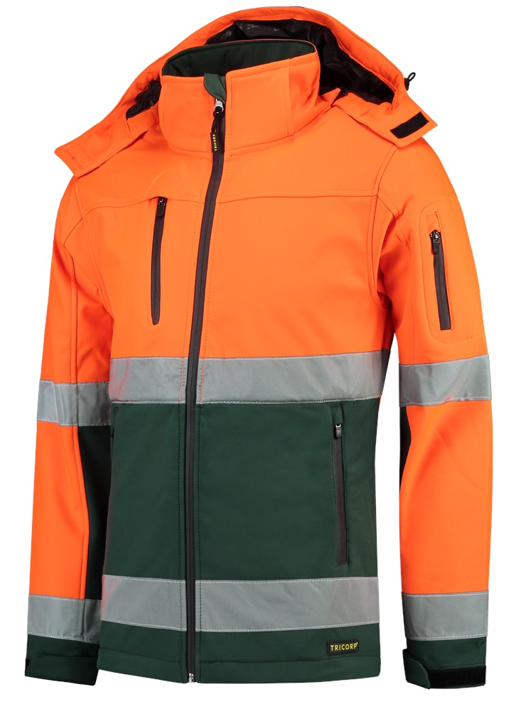 TRICORP-Warnschutz, Softshelljacke EN ISO 20471 Bicolor, Basic Fit, 300 g/m², fluor orange-green