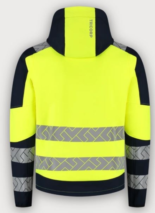 Tricorp Warnschutz Softshelljacke Kapuze High Vis Redefined, Fluor Yellow-Ink