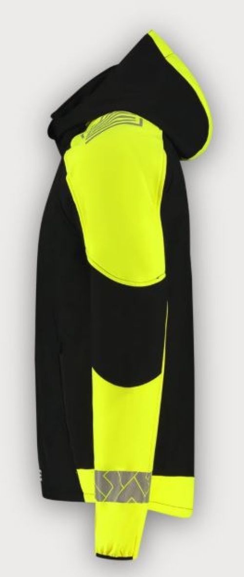 Tricorp Warnschutz Softshelljacke Kapuze Reflective Redefined, Black-Fluor Yellow